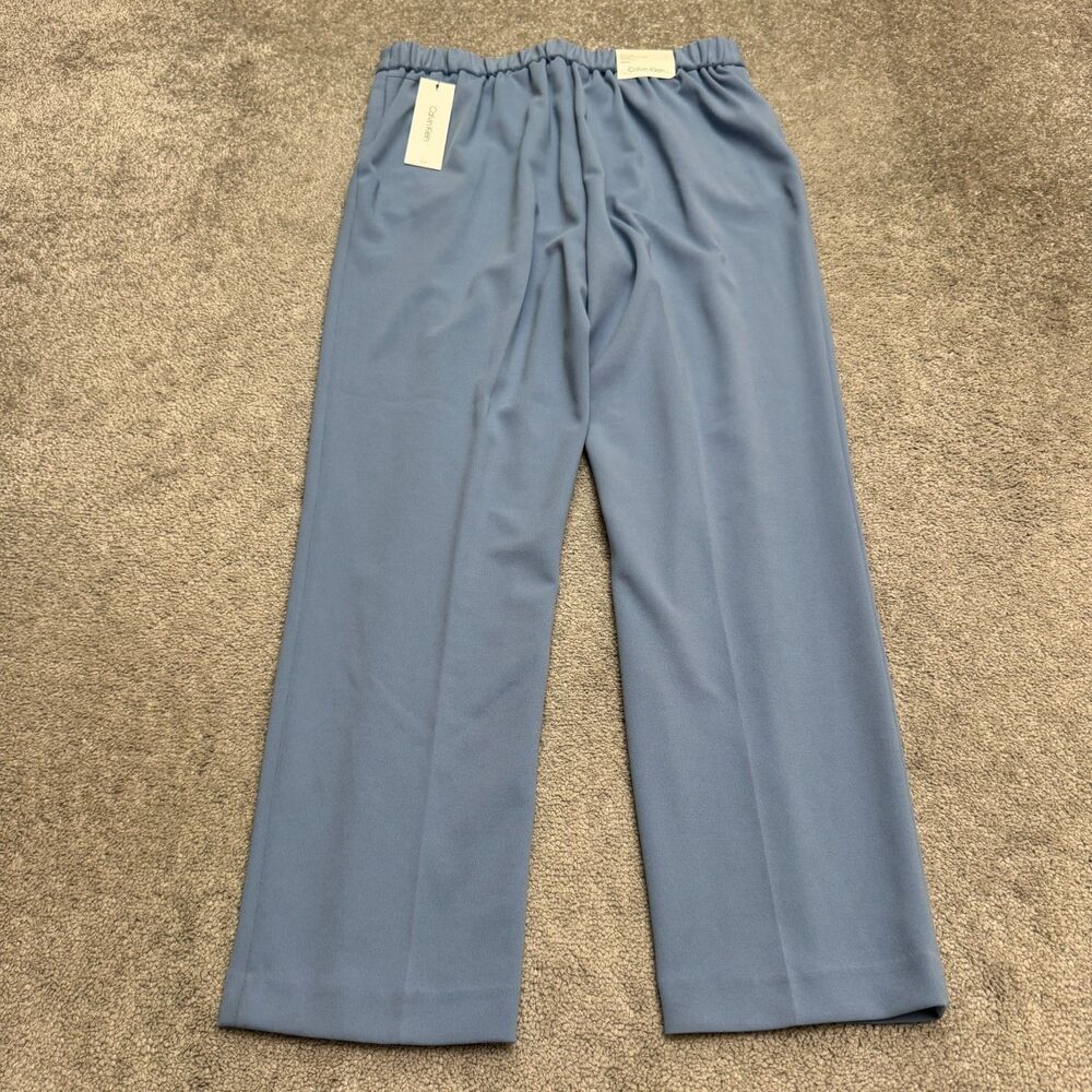 Calvin Klein Slim Leg Ankle Length Trouser Dress Pants Womens 14 Blue Infinite - Picture 2 of 16